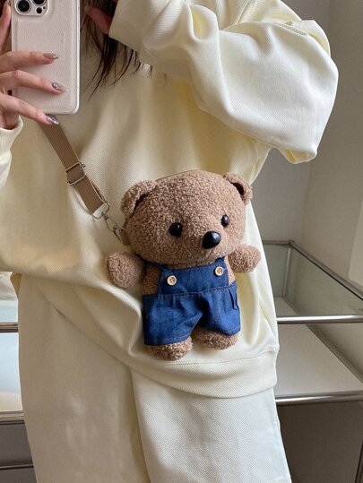 حقيبة كتف دبدوب فرو جميلة وأنيقة للنساء