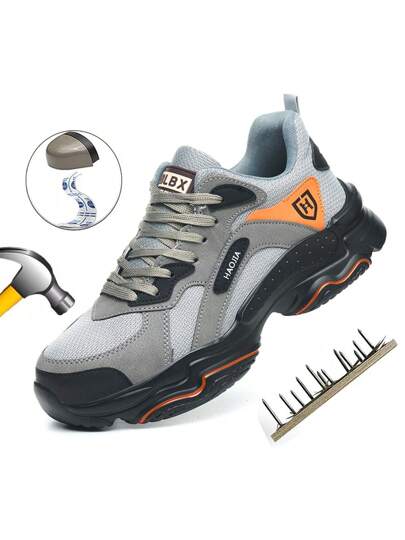 أحذية رياضية بنعل فولاذي للرجال، أحذية عمل مريحة مقاومة للثقب ومانعة للانزلاق