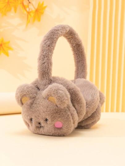 غطاء أذن بديكور دب كارتون لطيفة الى الحياة اليومية الى خريف و الشتاء قطعة واحدة