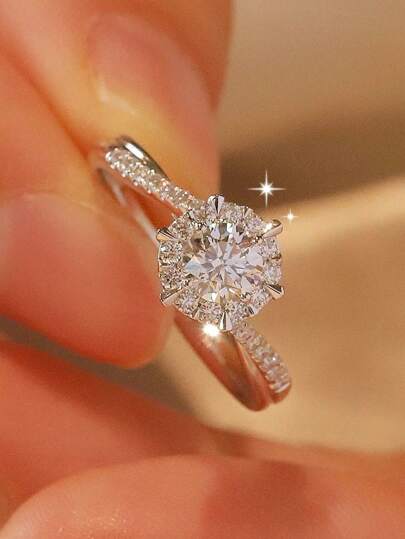 خاتم سيدة عصري ذو رواج كبير، خاتم مفتوح ملبّس بالراينستون الفاخر